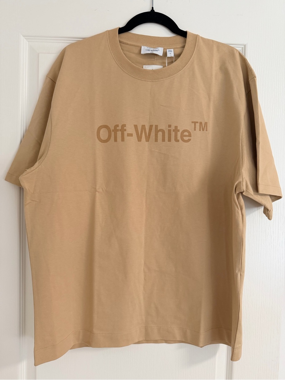 Off-White Tan Logo Short Sleeve Tee
